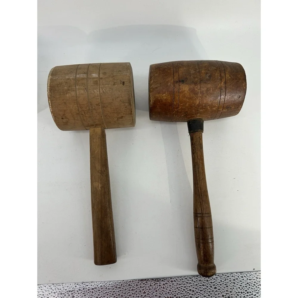 Antique Barrel Head Wooden Mallet 11